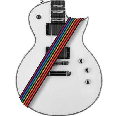 AMUMU Rainbow Guitar Strap Polyester Cotton -PC06P-BK